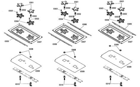 Burner Assy Diagram and Parts List for PRG366EG01  Thermador Range