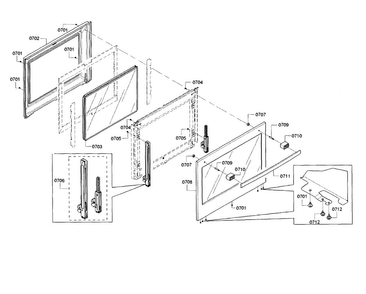 Door-lower Diagram and Parts List for HBL8661UC 01 Bosch Wall Oven