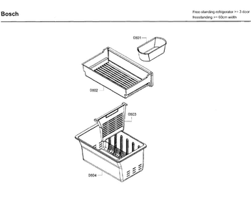 Ice Container Diagram and Parts List for B26FT80SNS 02 Bosch Refrigerator