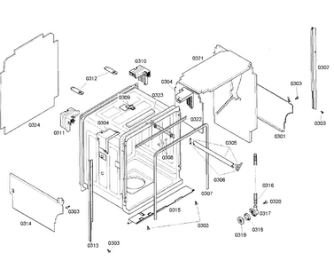 Cabinet Diagram and Parts List for SHX57C05UC 47 Bosch Dishwasher
