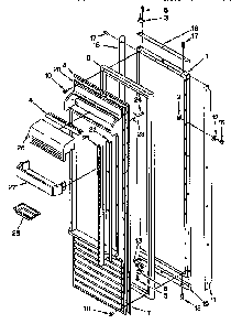 Refrigerator Door Diagram and Parts List for TSS48QBW00  Thermador Refrigerator