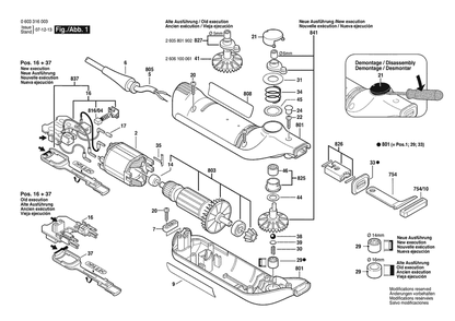 Section 1 Diagram and Parts List for PSE150 0603316037 Bosch Nibbler & Shears