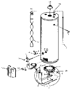 Replacement Parts Diagram and Parts List for 153335600  Kenmore Water Heater