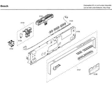 Control Panel Diagram and Parts List for SHV68M03UC 50 Bosch Dishwasher