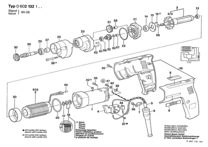 Section 1 Diagram and Parts List for 0602132104  Bosch Drill