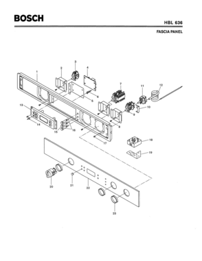 04 - FASCIA PANEL Diagram and Parts List for HBL636  Bosch Range