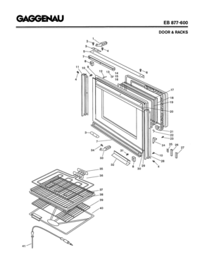 03 - DOOR & RACKS Diagram and Parts List for EB877-600  Bosch Range