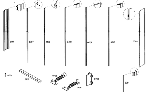 Molding Diagram and Parts List for B36IT70NNP 08 Bosch Refrigerator