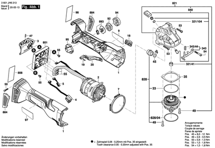 Bosch Gws18v-13cn Diagram and Parts List for GWS18V-13CN  Bosch Angle Grinder