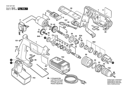 Section 1 Diagram and Parts List for 0601937454  Bosch Impact Driver