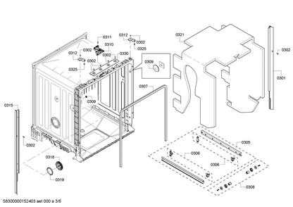 Diagram 3 Diagram and Parts List for SHE6AP02UC-06  Bosch Dishwasher