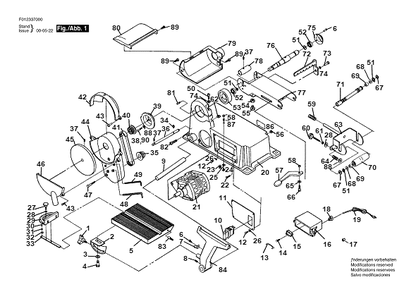 Bosch 3370type1 (F012337000) Diagram and Parts List for 3370 (TYPE 1)(F012337000) Bosch Belt or Drum Sander