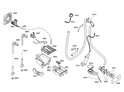 Hose & Valve Assy Diagram and Parts List for WAS20160UC 33 Bosch Washer