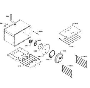 Oven Assy Diagram and Parts List for PRD366GHU 13 Thermador Range