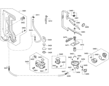 Pump Diagram and Parts List for SGX68U55UC 98 Bosch Dishwasher
