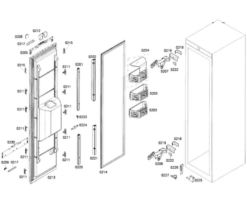 Door Assy Diagram and Parts List for T18ID80NLP 39 Thermador Freezer