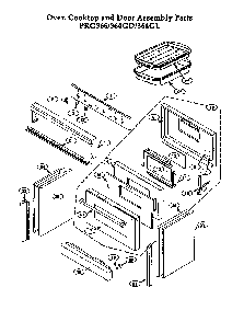 Oven Cooktop And Door Assembly Diagram and Parts List for PRG364GL  Thermador Range