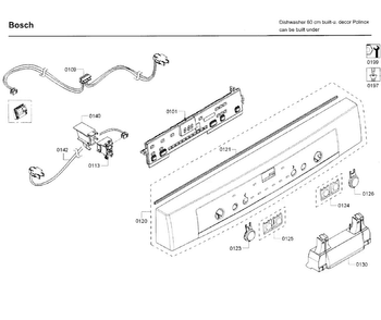 Control Panel Diagram and Parts List for SHE3AR75UC 22 Bosch Dishwasher