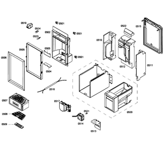 Dispenser Diagram and Parts List for T24ID80NRP 37 Thermador Freezer
