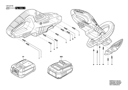 Diagram 2 Diagram and Parts List for AHS50-20LI 3 600 H49 F50 Bosch Hedge Trimmer