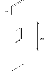 Door Outer Diagram and Parts List for T18BD80FLE  Thermador Freezer
