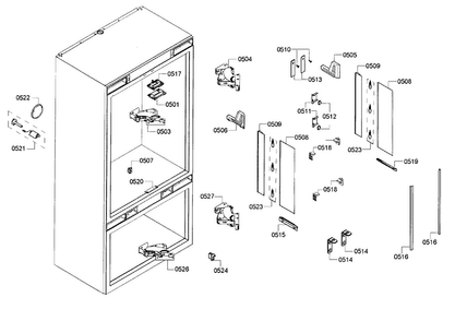 Cabinet 2 Assy Diagram and Parts List for T36IT71NNP 34 Thermador Refrigerator