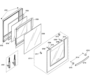 Door Lower Diagram and Parts List for HBN5660UC 03 Bosch Wall Oven