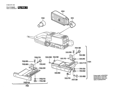 Section 2 Diagram and Parts List for PBS60A 0603275137 Bosch Belt or Drum Sander