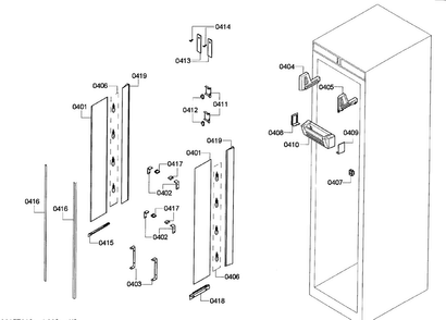 Lighting Diagram and Parts List for T24IR70NSP 43 Thermador Refrigerator