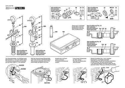 Section 2 Diagram and Parts List for 0611216734  Bosch Hammer Drill