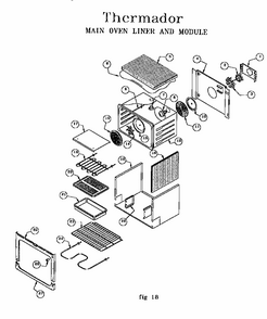 Main Oven Liner And Module Diagram and Parts List for RES30W 9708 & UP Thermador Range