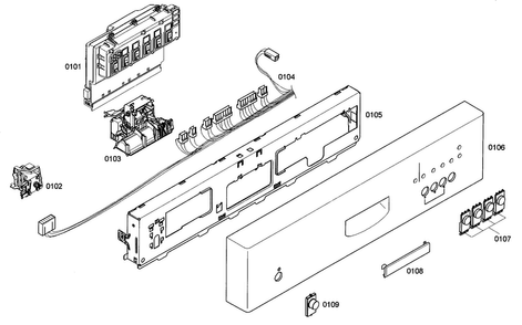 Control Panel Diagram and Parts List for SHE42L16UC 46 Bosch Dishwasher