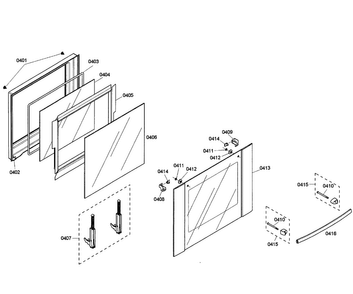 Door Upper Diagram and Parts List for HBL5660UC 04 Bosch Wall Oven