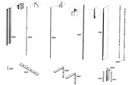 Trim Diagram and Parts List for T24IR70NSP 40 Thermador Refrigerator