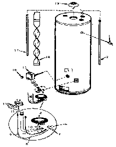 Replacement Parts Diagram and Parts List for 153333700  Kenmore Water Heater
