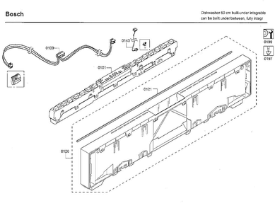 Control Panel Diagram and Parts List for SHVM98W73N 01 Bosch Dishwasher