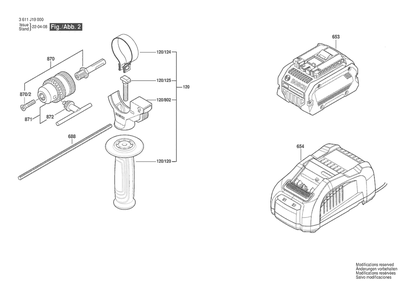 Section 2 Diagram and Parts List for 3611J19010  Bosch Hammer Drill