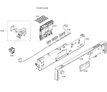Control Panel Diagram and Parts List for SHV46C13UC 28 Bosch Dishwasher