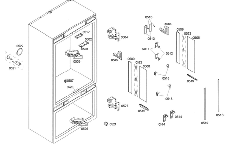 Cabinet Assy Diagram and Parts List for T36IT71NNP 22 Thermador Refrigerator