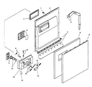 Door Assy Diagram and Parts List for SHU6805UC 06 Bosch Dishwasher