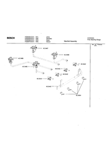 Manifold Assembly Diagram and Parts List for HGS245UC 01 Bosch Range