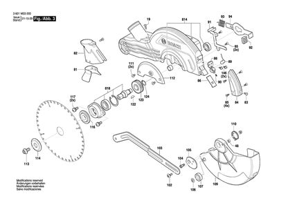 Diagram 3 Diagram and Parts List for GCM216 3 601 M33 0L0 Bosch Miter Saw