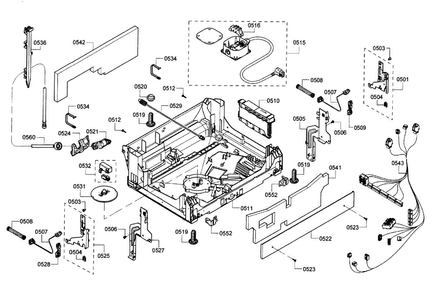 Part Location Diagram of 12004119 Bosch Door Hinge Cable Repair Kit