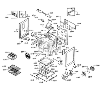 Cabinet Assy Diagram and Parts List for HGS5053UC 08 Bosch Range