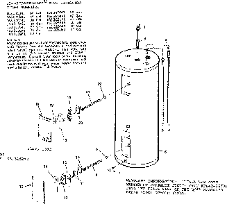 Replacement Parts Diagram and Parts List for 153315441  Kenmore Water Heater