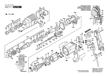 Section 1 Diagram and Parts List for GBH2-20SRE 0611234769 Bosch Hammer Drill