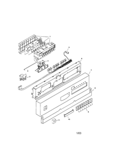 Fascia Panel Diagram and Parts List for SHI6805UC 11 Bosch Dishwasher