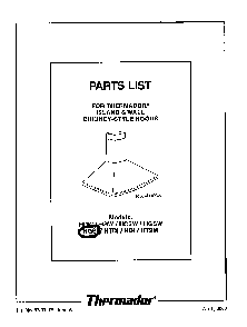Cover Diagram and Parts List for HGSI  Thermador Range Hood