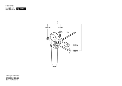 Section 2 Diagram and Parts List for CSB100-2RET 0603166132 Bosch Hammer Drill