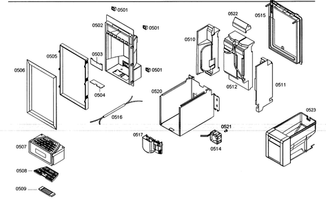 Ice Maker Diagram and Parts List for B24ID80NLP 01 Bosch Freezer